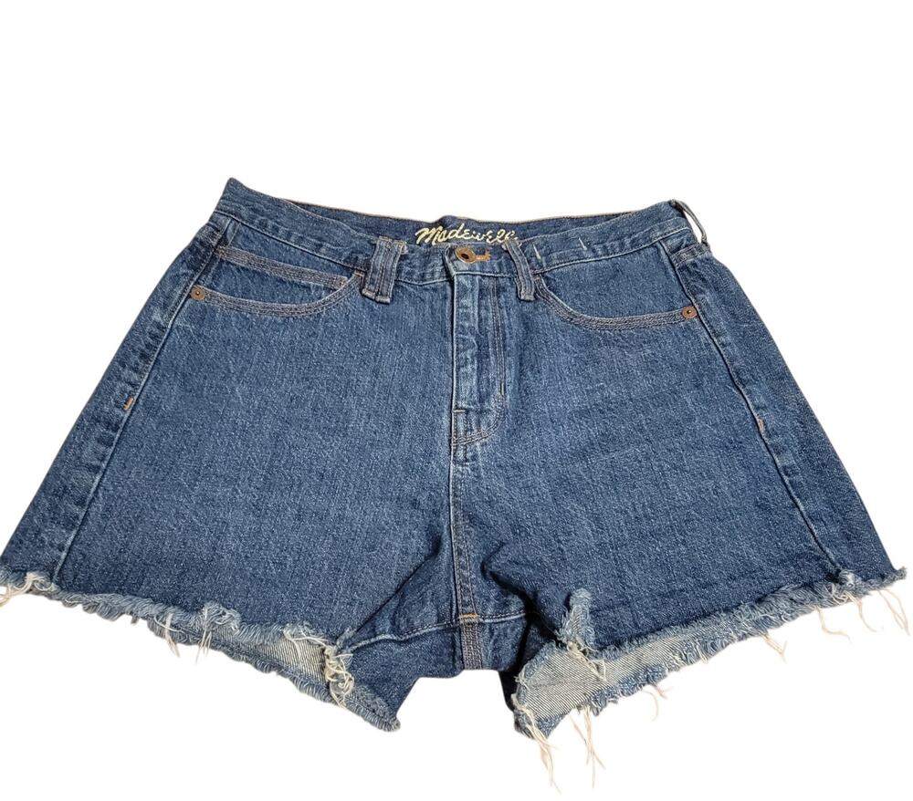 Madewell Women’s Denim Cutoff Shorts Size 27 High Rise Raw Frayed Hem